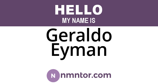 Geraldo Eyman