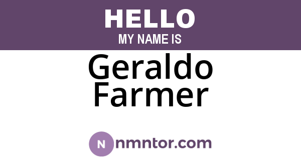 Geraldo Farmer