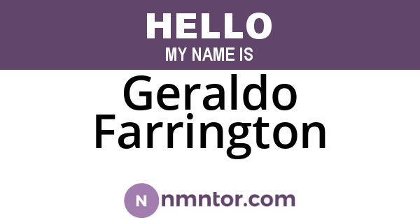 Geraldo Farrington