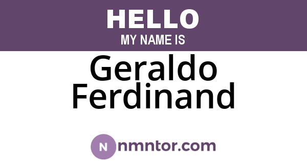Geraldo Ferdinand