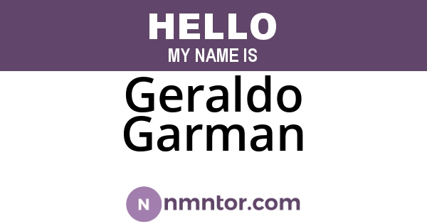 Geraldo Garman