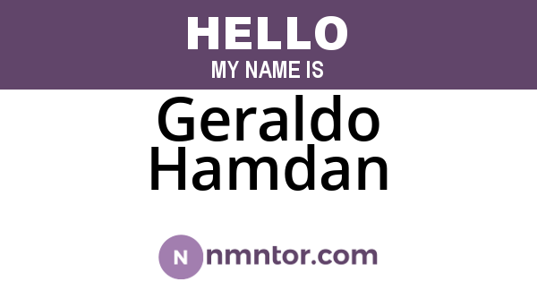 Geraldo Hamdan