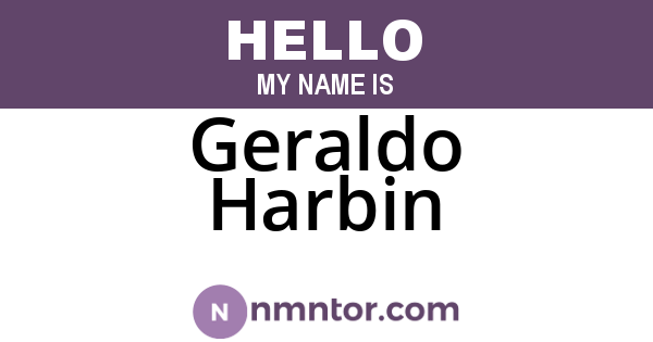 Geraldo Harbin