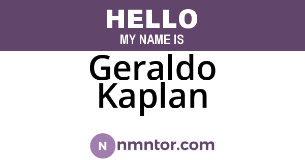 Geraldo Kaplan