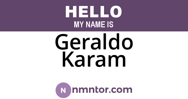 Geraldo Karam