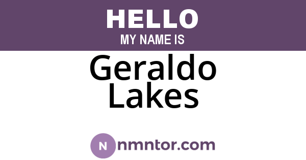 Geraldo Lakes