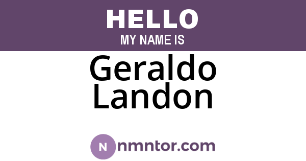 Geraldo Landon