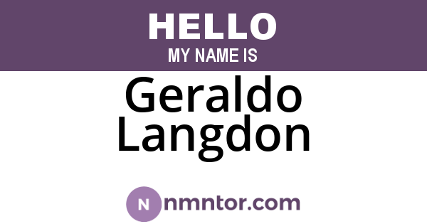 Geraldo Langdon
