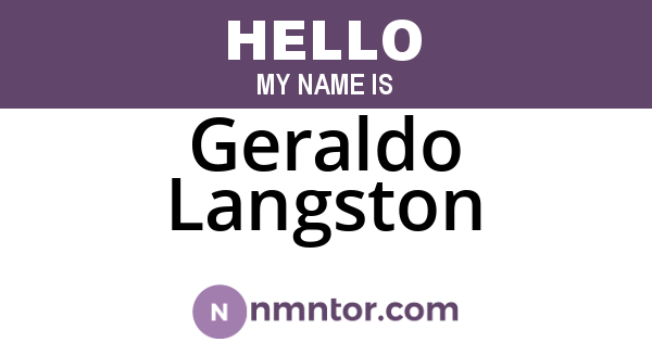 Geraldo Langston