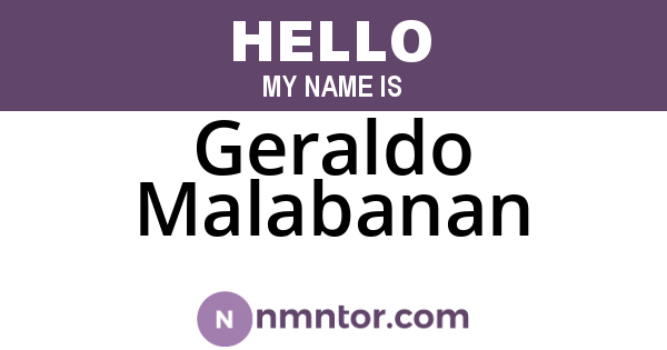 Geraldo Malabanan