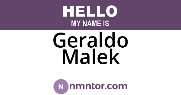 Geraldo Malek
