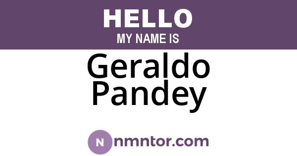 Geraldo Pandey
