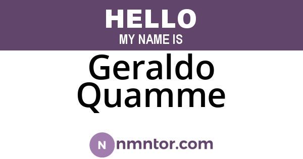 Geraldo Quamme