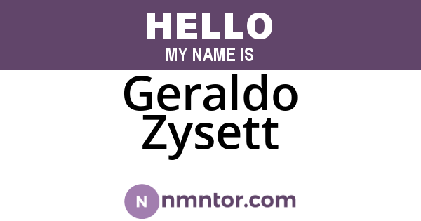 Geraldo Zysett