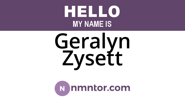Geralyn Zysett