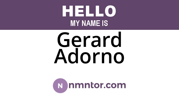 Gerard Adorno