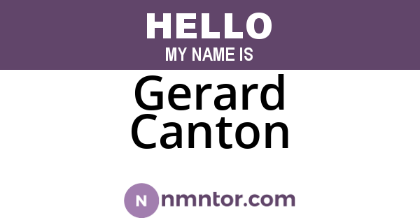 Gerard Canton