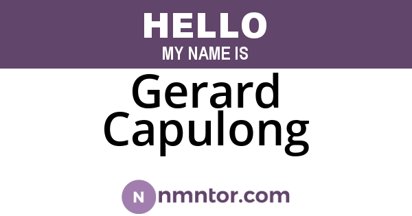 Gerard Capulong