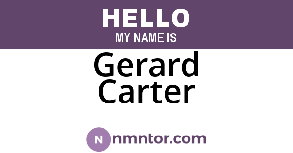 Gerard Carter