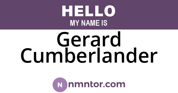 Gerard Cumberlander
