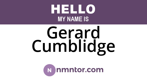 Gerard Cumblidge