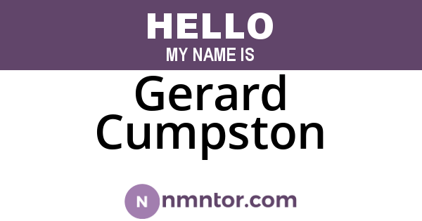 Gerard Cumpston
