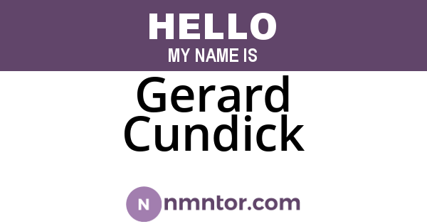 Gerard Cundick