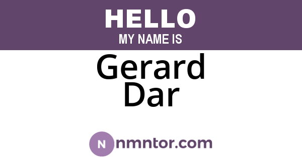 Gerard Dar