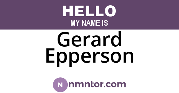 Gerard Epperson