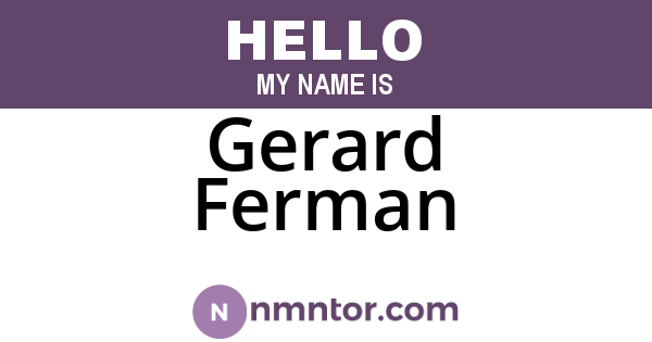 Gerard Ferman