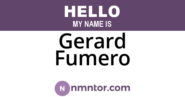 Gerard Fumero