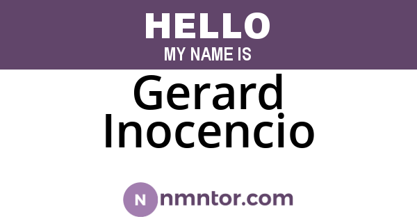 Gerard Inocencio