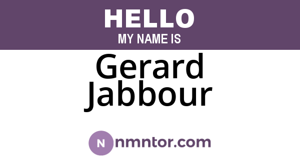 Gerard Jabbour