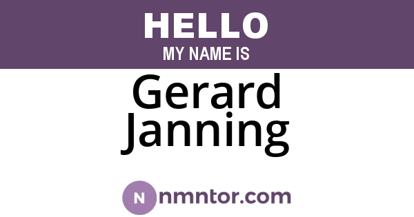 Gerard Janning