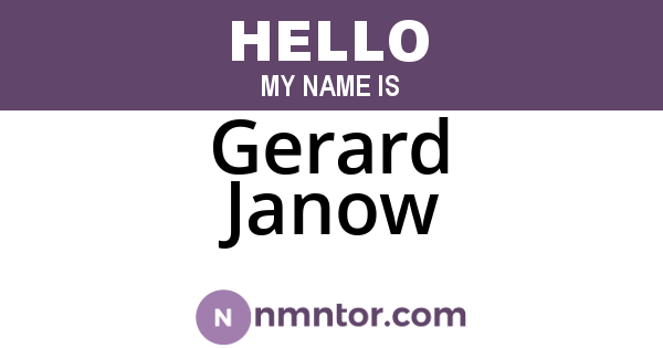 Gerard Janow