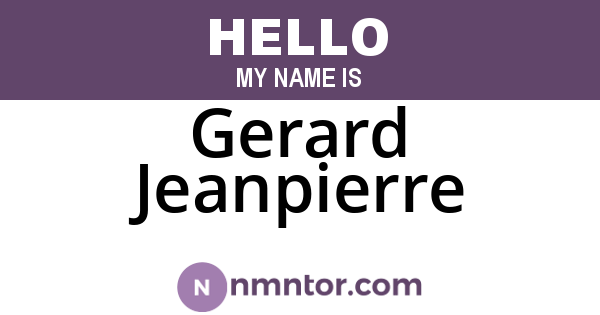 Gerard Jeanpierre