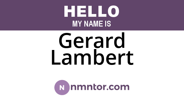 Gerard Lambert