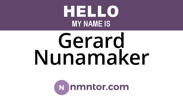 Gerard Nunamaker