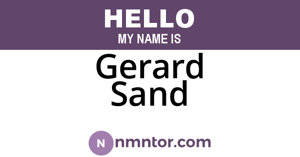 Gerard Sand