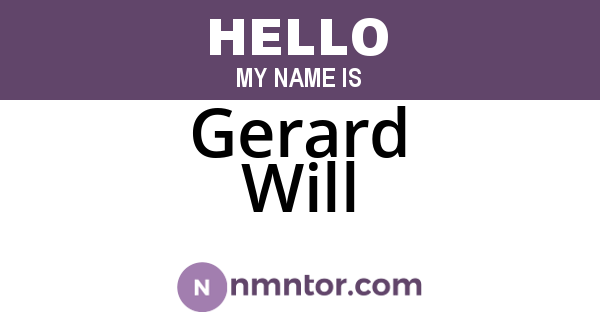 Gerard Will
