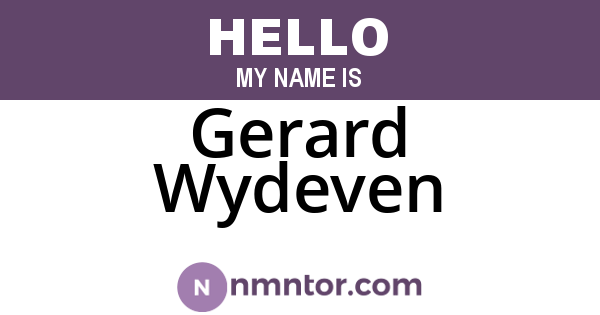 Gerard Wydeven