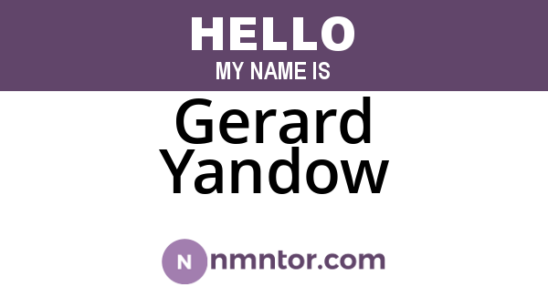 Gerard Yandow