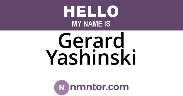 Gerard Yashinski