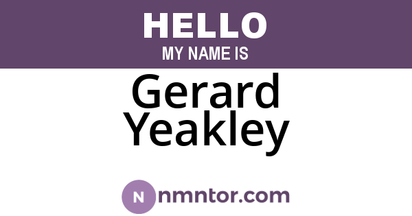 Gerard Yeakley