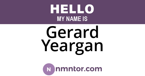 Gerard Yeargan