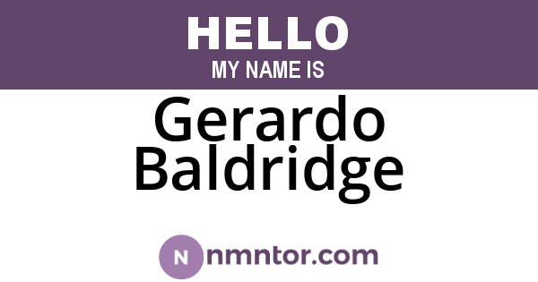 Gerardo Baldridge