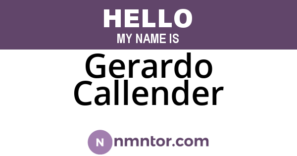 Gerardo Callender
