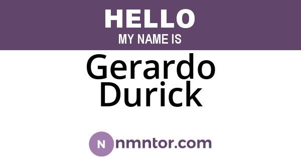 Gerardo Durick