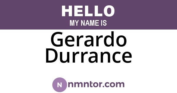 Gerardo Durrance