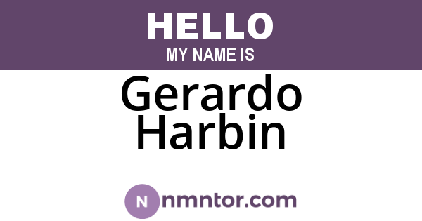 Gerardo Harbin